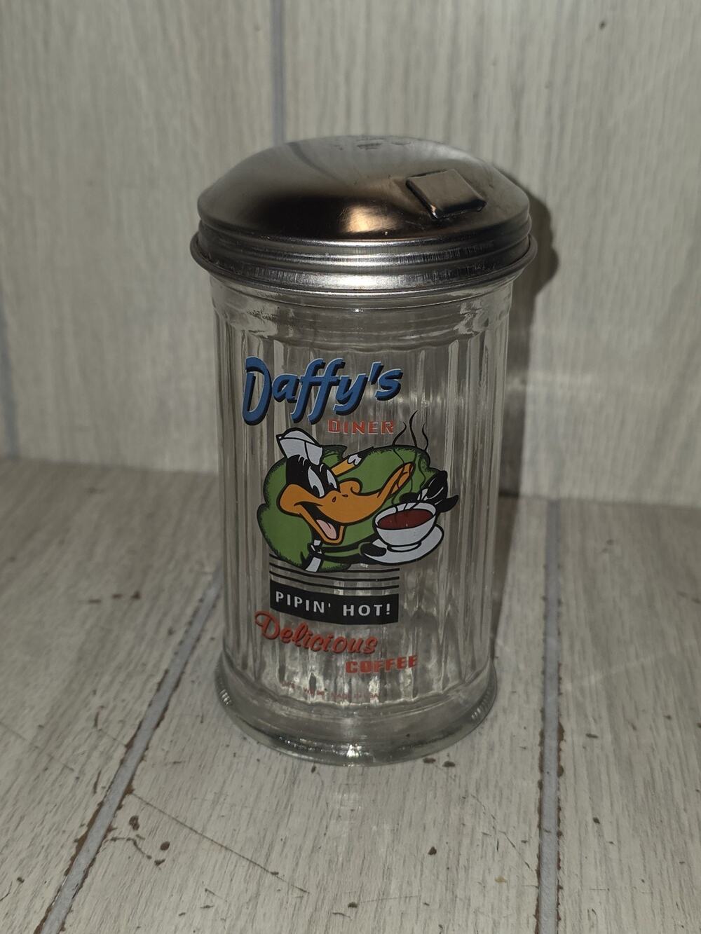 Vtg 1996 Warner Bros Looney Tunes Daffy Diner Coffee Sugar Dispenser Bar Decor